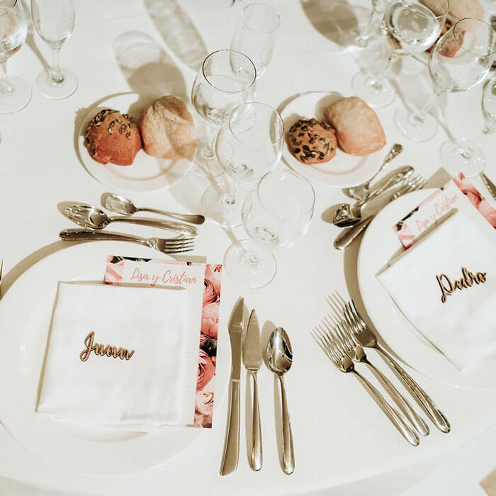 Mesa celebración boda